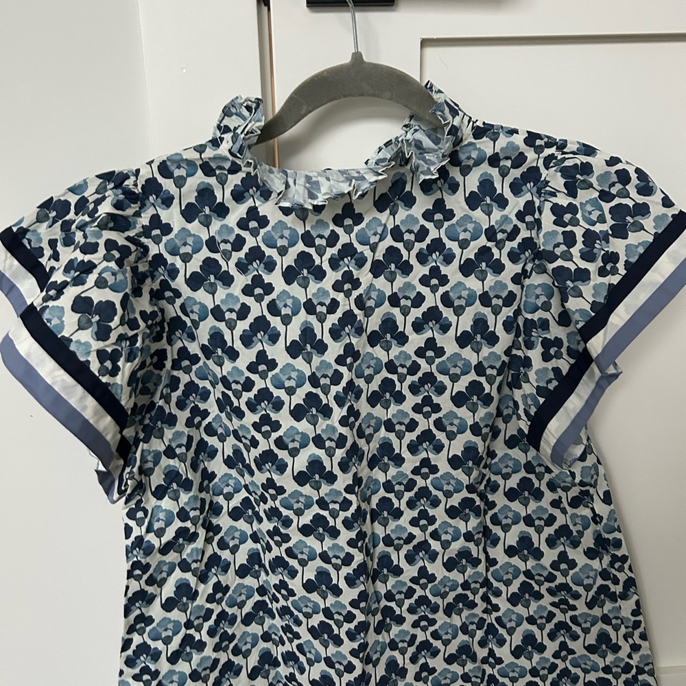 Entro Blue and White Patterned Blouse - Picture 5 of 7